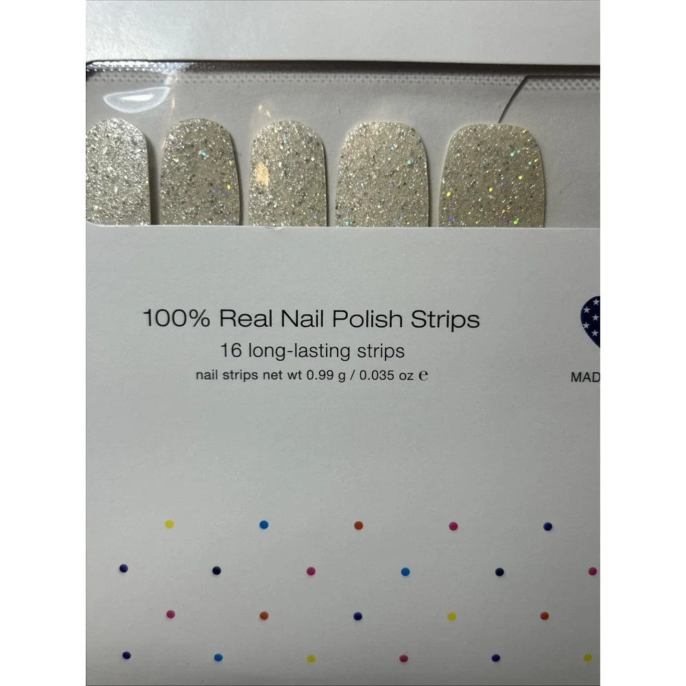 Color Street Nail Polish Strips Home Sleet Home White Glitter New Retired